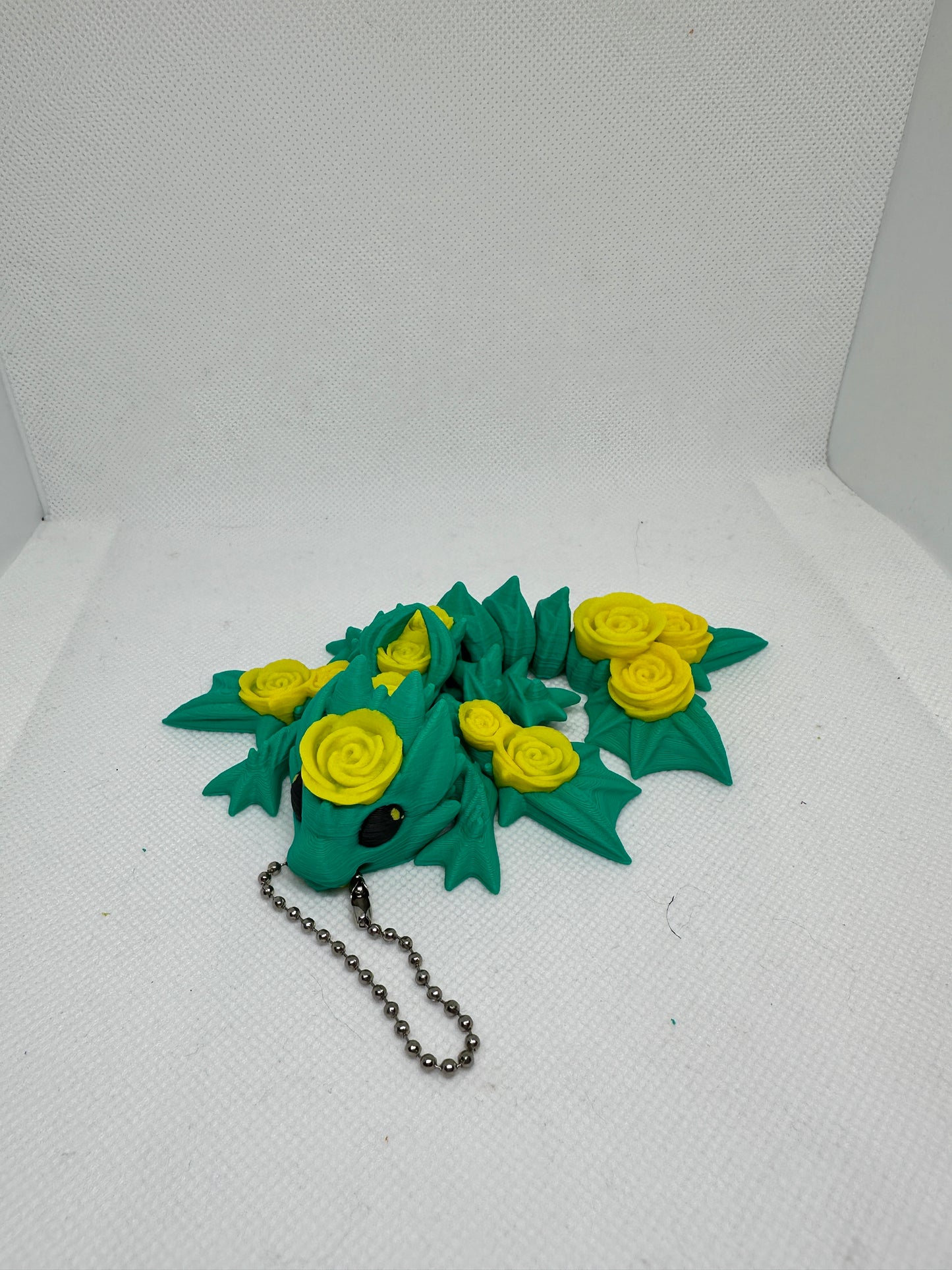 Tiny rose dragon keychain 4"